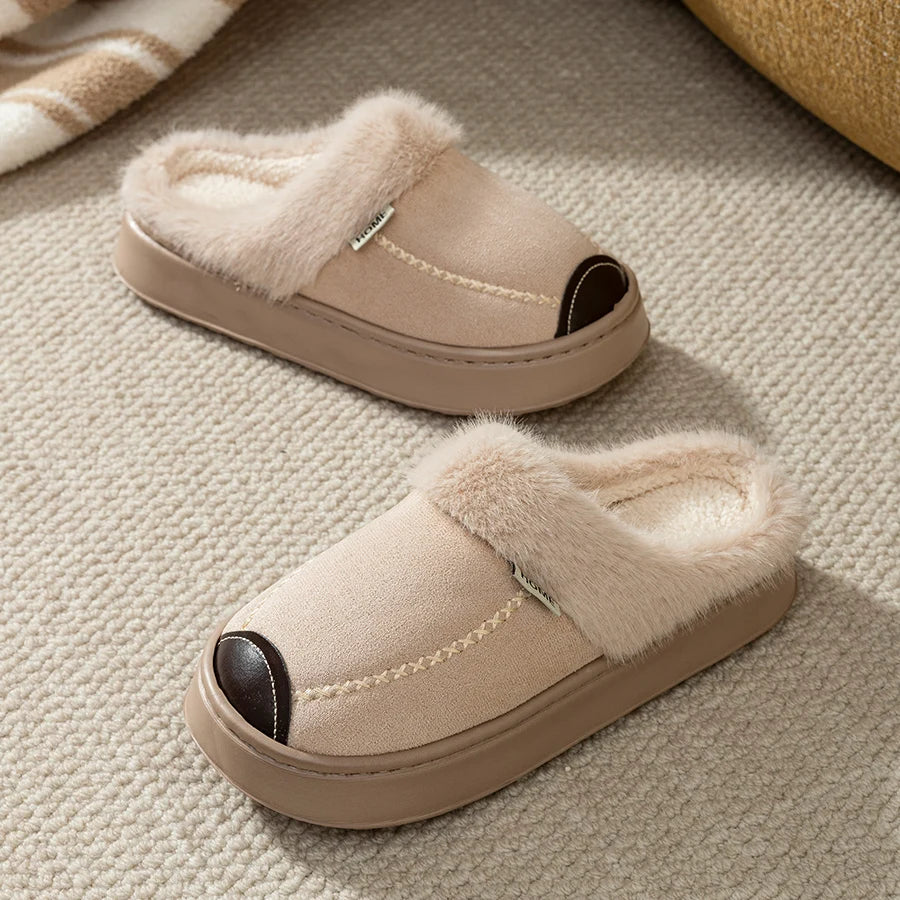 Fashion Women Slippers Winter Soft Thick Soled Indoor and Outdoor Warmth Comfort Breathable Non Slip Casual Couple Home Shoes