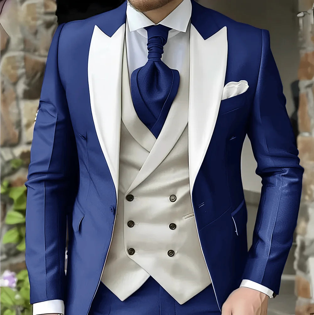 men's suit with peak lapel for wedding high-quality slim jackets Pointed collar double-breasted Carnivals men The latest
