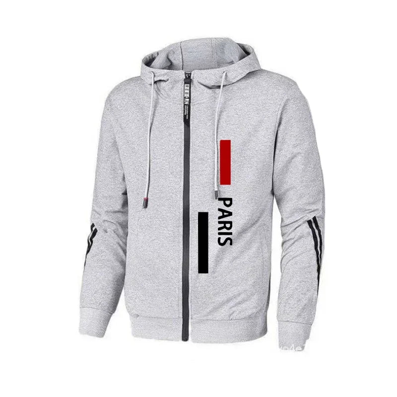 Men's fashion sportswear printed jacket zipper casual coat winter sportswear running men's clothing autumn winter ed sweatshirt.