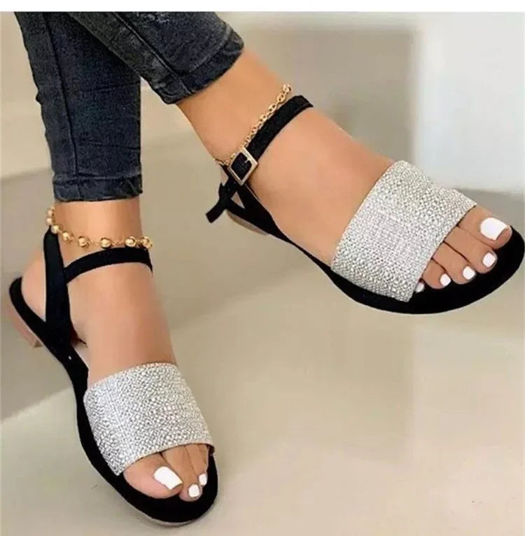 Women Sandals Classics Ankle Strap Summer Sandals Flat Shoes For Women  Lightweight Flats Sandalias Mujer Casual Summer Footwear