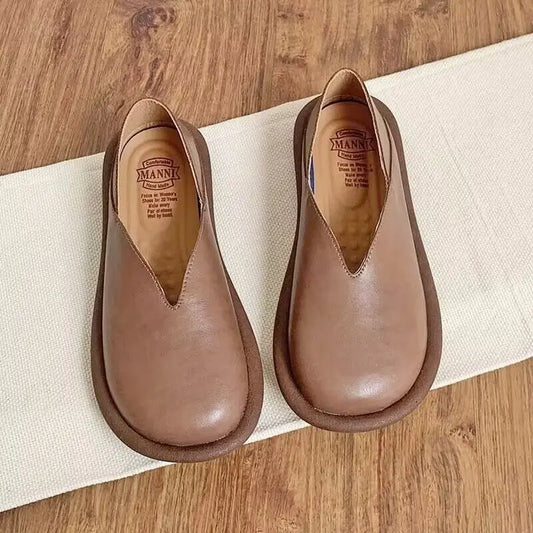 2025New Women's Shoes Fashion Leather Casual Shoe Summer Single Shoes for Women Comfortable Flats Luxury Designer Slip-On Loafes