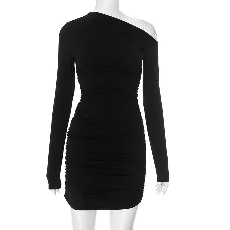 Sexy Dress Women Elegant Off Shoulder Long Sleeve Party Dresses For Women Bodycon Dress Black Red White
