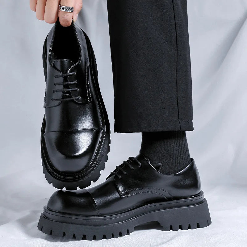 Men's Fashion Business Big Head Shoes Casual Comfortable Versatile Men Leather Shoes Wedding Party GroomHigh Quality Dress Shoes