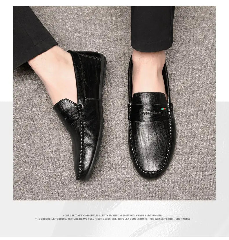 Spring Autumn Men Dress Shoes White Loafers Leather Casual Shoes Slip on Moccasin Shoes  Zapatos Casuales Designer Loafers Men