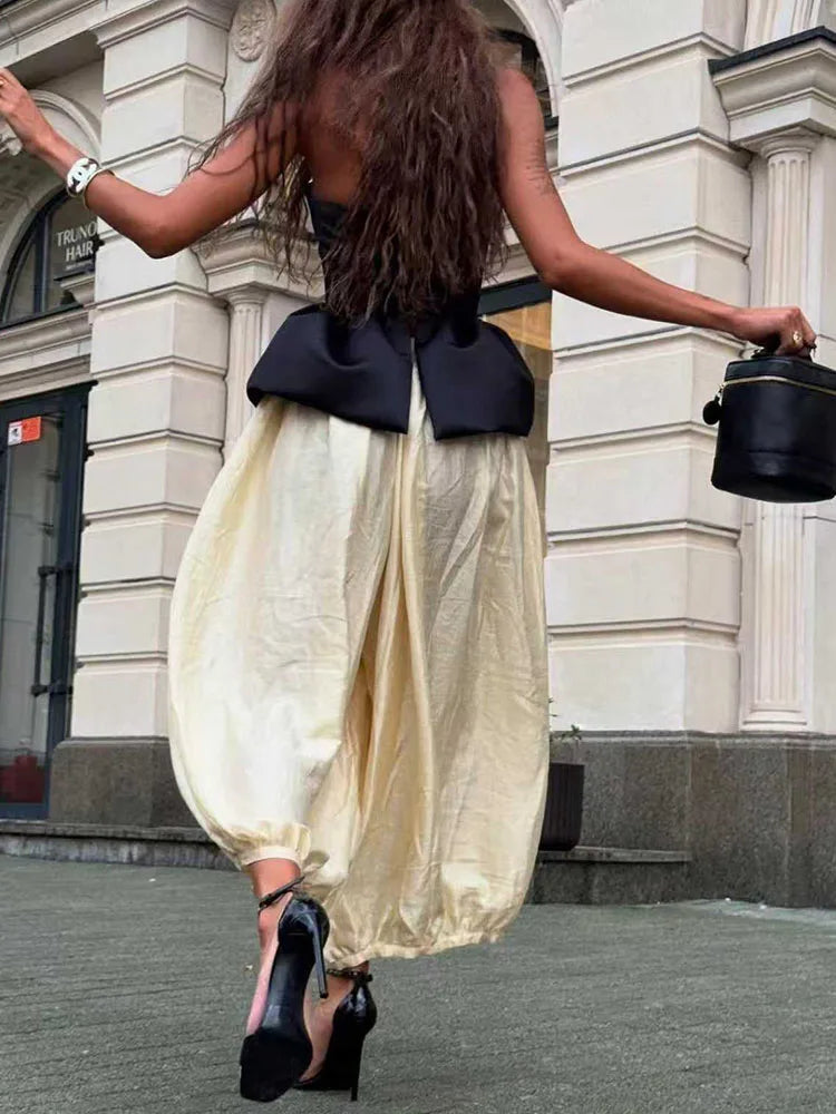 Ladies Sexy Strapless Top And Pants Two Piece Set New Summer Off Shoulder Slim Fit Party Suit Elegant Temperament Solid Outfit