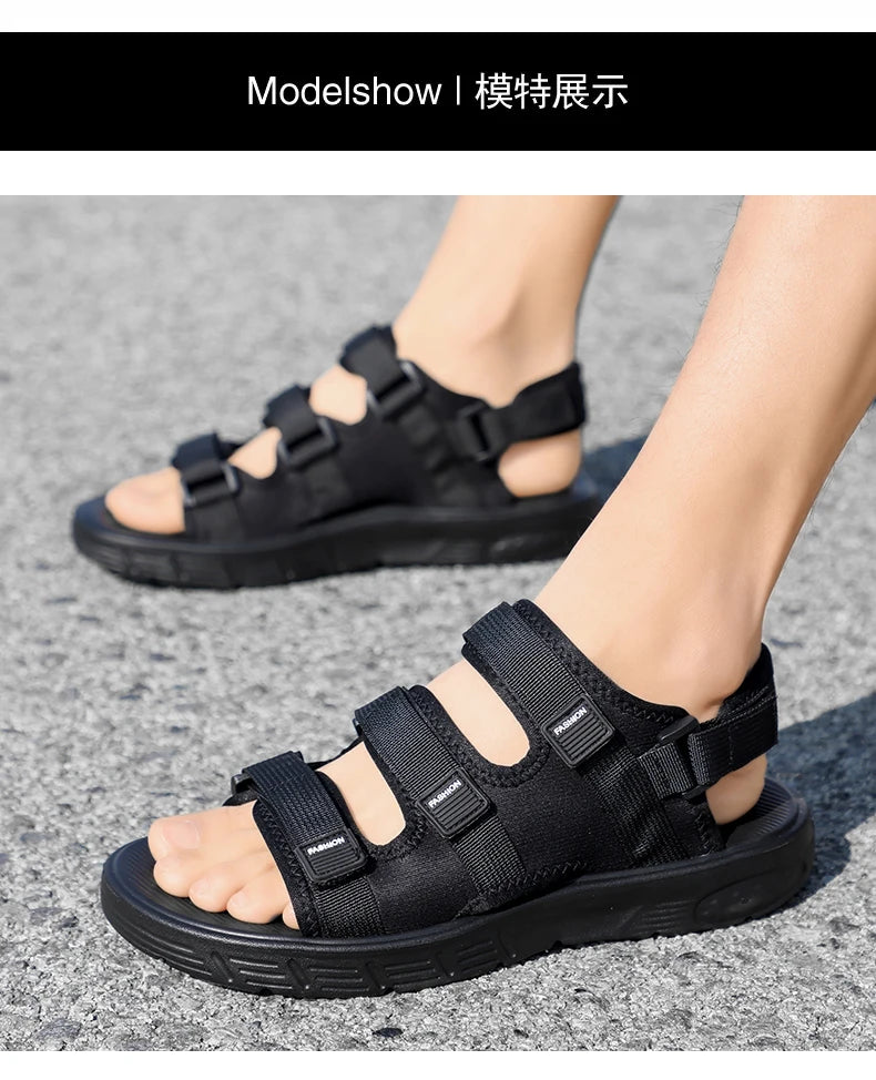A Pair of Men's Sandals, Summer New Trendy Sports Outer Wear, Non-Slip, Wear-Resistant, Soft-Soled Driving, Cool Beach Shoes for Men