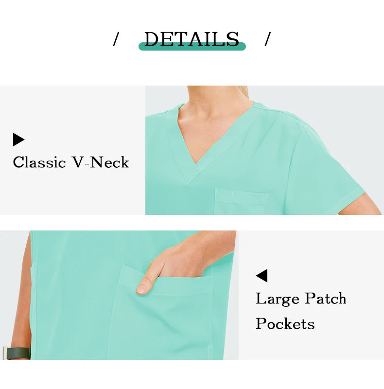 Summer Medical Scrubs Hospital Uniforms Doctor Nurse Workwear 4-way Stretch Pet Clinic Nursing Suits Dentist Working Clothes S21