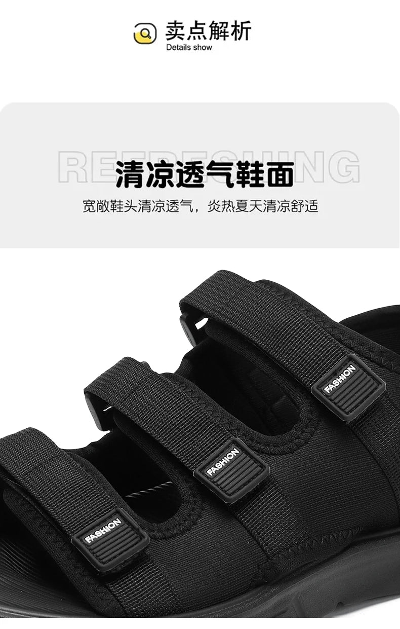 A Pair of Men's Sandals, Summer New Trendy Sports Outer Wear, Non-Slip, Wear-Resistant, Soft-Soled Driving, Cool Beach Shoes for Men