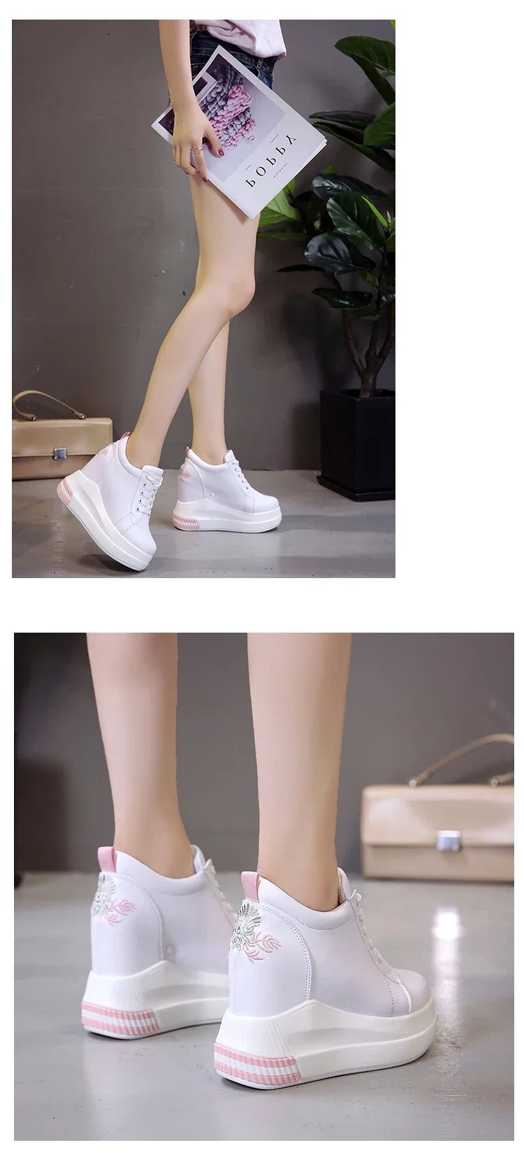 Women's Wedge Sneakers Summer Fashion Breathable High Heels Ladies Casual Shoes Vulcanize Women Platform Shoe Female Spring 2022