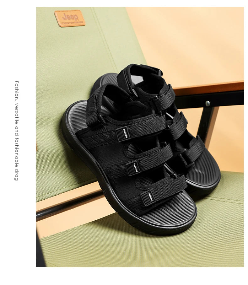 A Pair of Men's Sandals, Summer New Trendy Sports Outer Wear, Non-Slip, Wear-Resistant, Soft-Soled Driving, Cool Beach Shoes for Men
