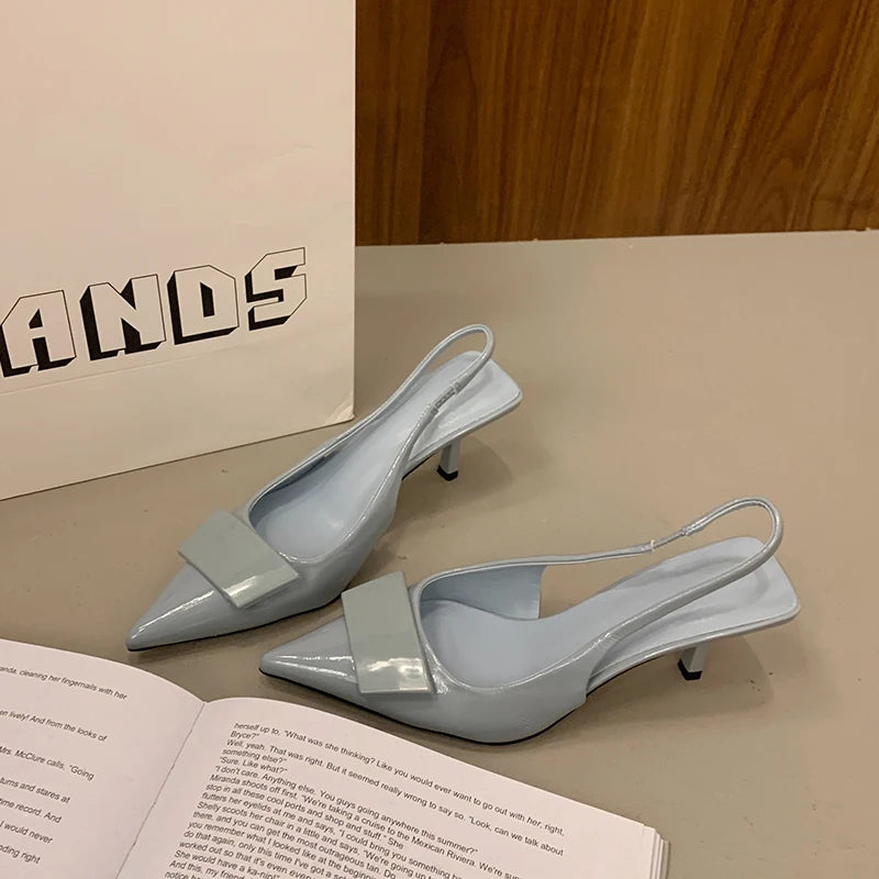 2026 Summer High Heel Women Sandals Fashion Pointed Toe Singbacks Shoes Design Style Banquet Party Sandalias Shoes
