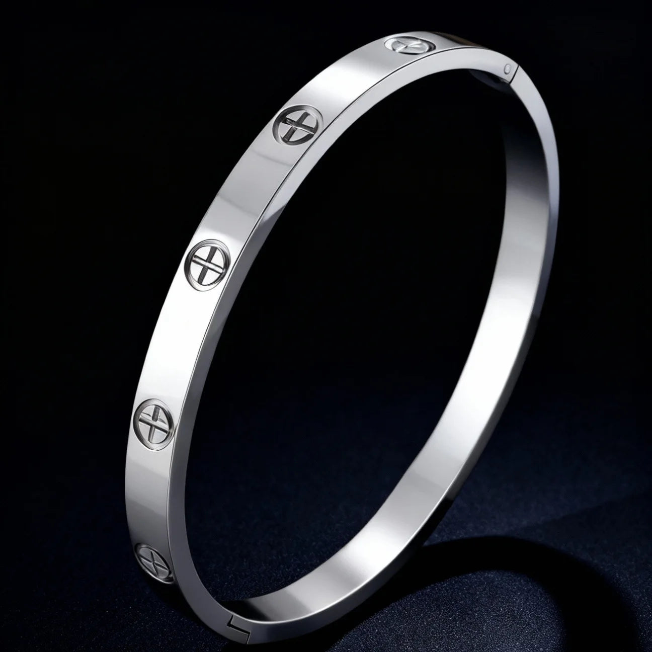 Silver Color Bangles Bracelet for Women Girls Titanium Steel 18K Gold Plated Waterproof Jewelry Luxury Sparkling Zircon Bangles