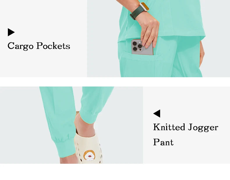 Summer Medical Scrubs Hospital Uniforms Doctor Nurse Workwear 4-way Stretch Pet Clinic Nursing Suits Dentist Working Clothes S21
