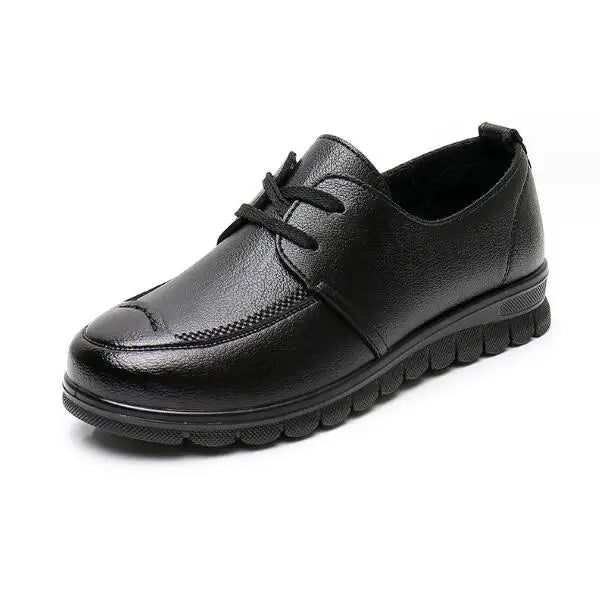 Classic Genuine Leather Women Shoes Round Toe Casual Comfortable Women's Wedge Shoes Spring Autumn Fashion Mother Shoes 10models