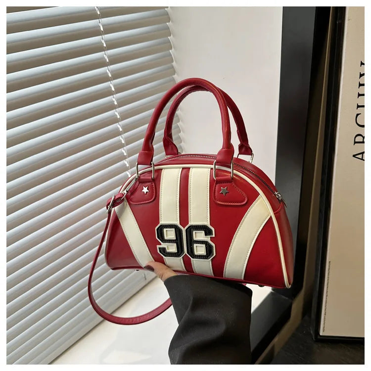 Striped Handbag Women Shoulder Bag, Chic Half Moon Armpit Bag, Stylish Tote Crossbody Bag for Women‘s Daily Work Party Travel