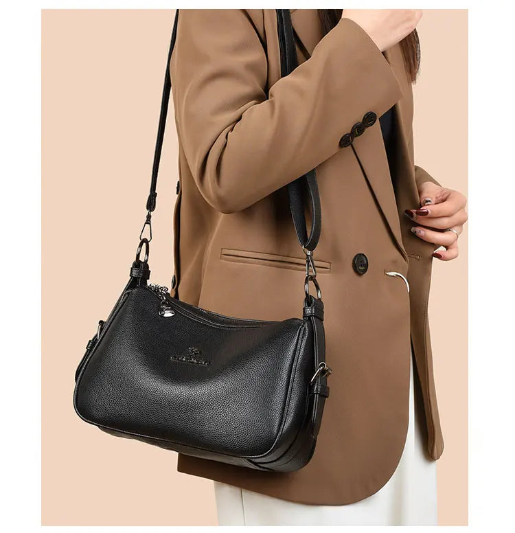 Women's Bags Vintage Genuine High quality PU Women's handbags Casual Ladies' Tote Bags, Soft and Large capacity Handbags wallet