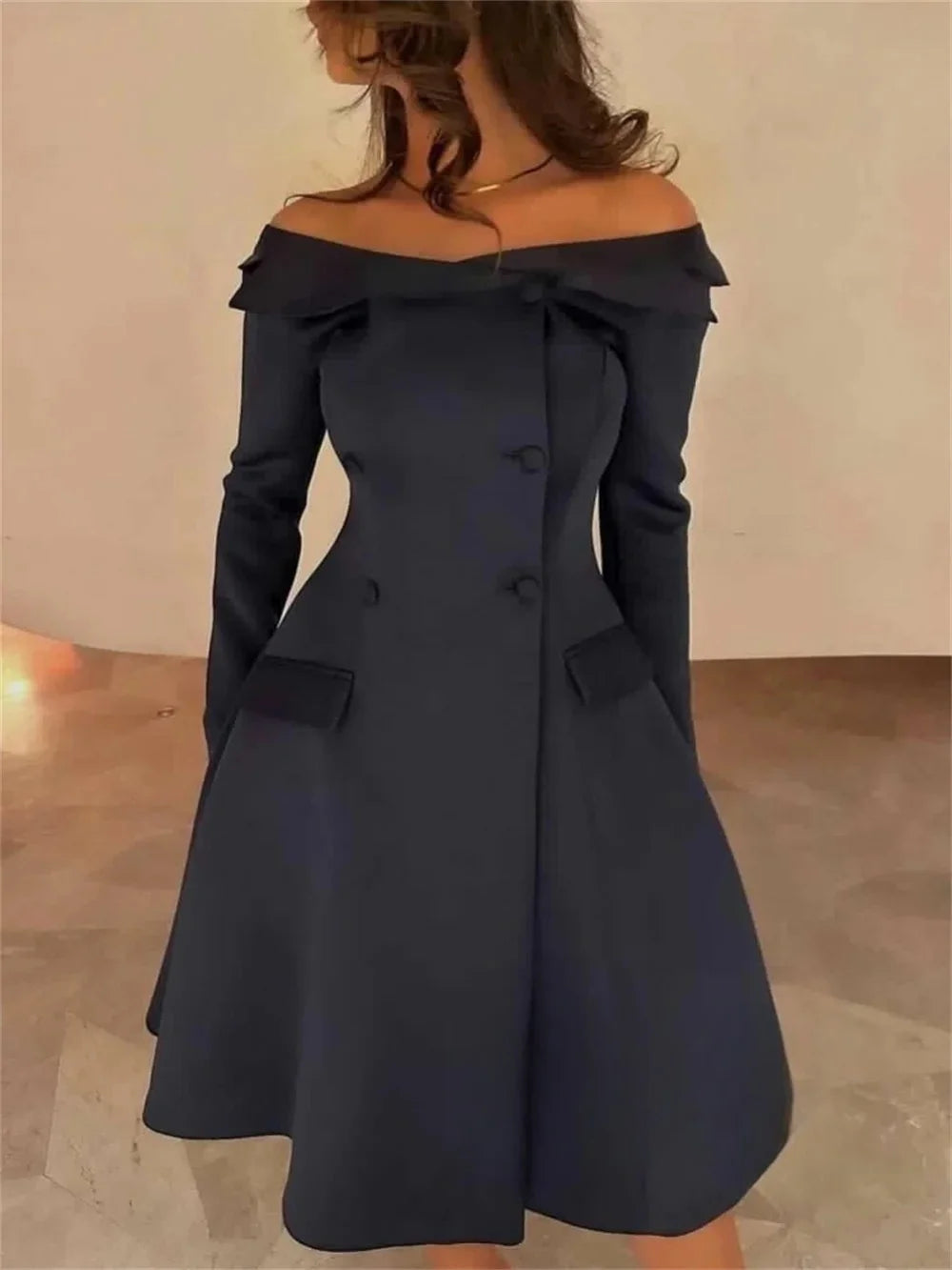 Black Party Long Sleeves Bespoke Occasion Gown Evening Dresses Pastrol Unisex Jersey Retro Dubai Saudi Arabic Prom Customized