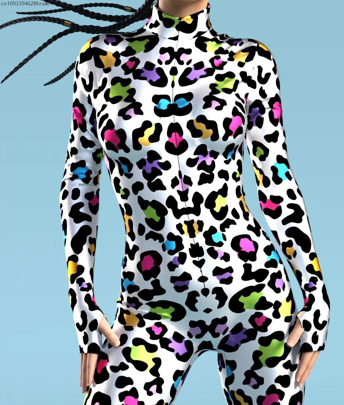 UR1 Women Jumpsuit Dense Color Dots 3D Pattern Adults Halloween Cosplay Costume Party Jumpsuits Carnival Bodysuit Monos Mujer