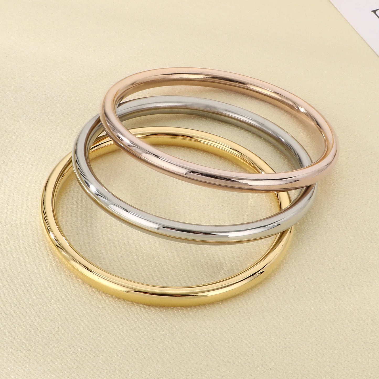 7/PCS Simple Spherical Surface Stainless Steel Bangle For Women Men Wedding Party Bracelet Famale Trendy Jewelry Christmas Gifts
