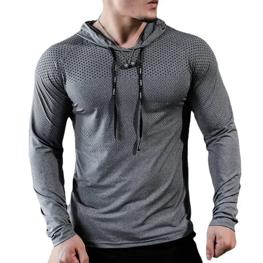2026 Mens Fitness Tracksuit Running Sport Hoodie Gym Joggers Hooded Workout Athletic Clothing Muscle Training Sweatshirt Tops