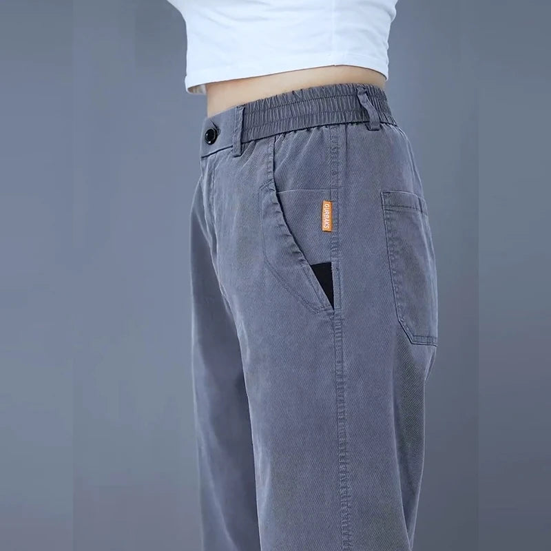 Tensi Casual Jeans Men's 2025 New Loose Straight Long Pants Summer Thin Sports