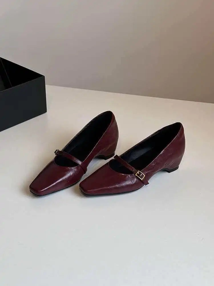 2026 Spring New Arrival Sweet Elegant Shoes Women Wedge Heel Pointed Toe Women's Shoes Sandals Metal Buckle Trim Sandals 4155