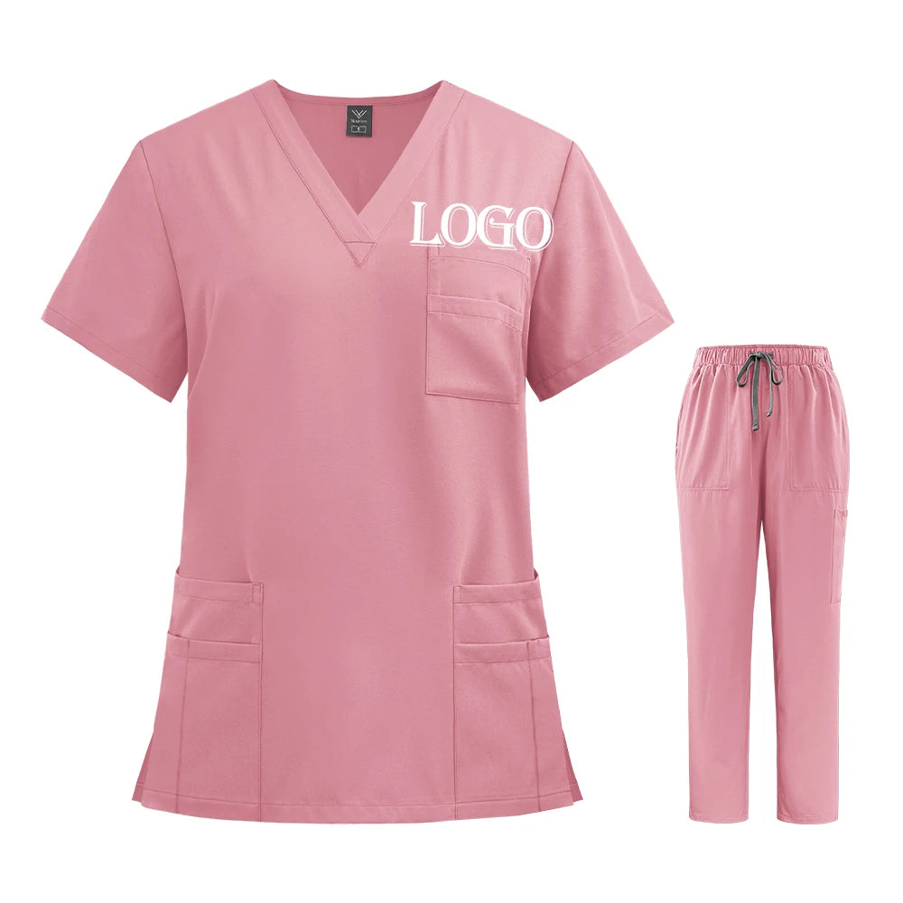 Elastic Scrubs Set Hospital Surgical Scrubs Tops Pants Nurse Nursing Workwear Doctors Clothes Medical Accessories Uniform Unisex