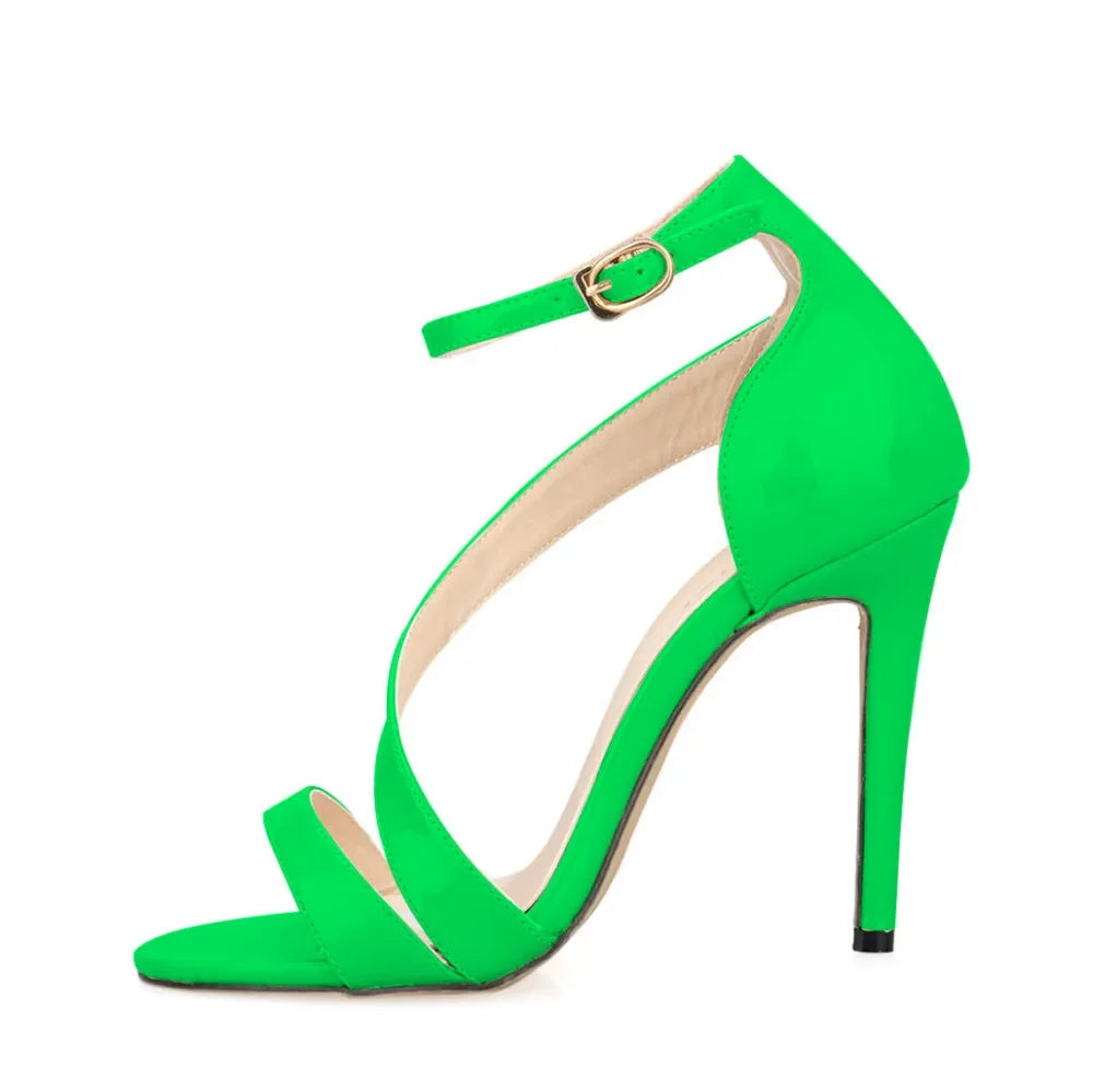 Ladies Dancing Shoes Sexy Women's Sandals Solid Open Toe High Heels Summer Ankle Strap Stiletto Dress Fish Mouth Sandal Women