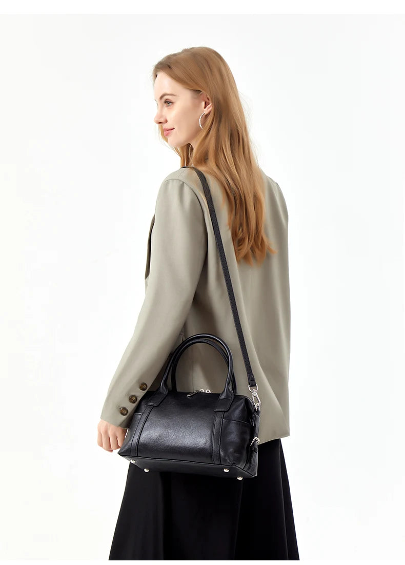 2026 New Women's Fashion Genuine Leather Handbag Female Large Capaci Luxury Designer Boston Totes Bag Shoulder Crossbody Bag
