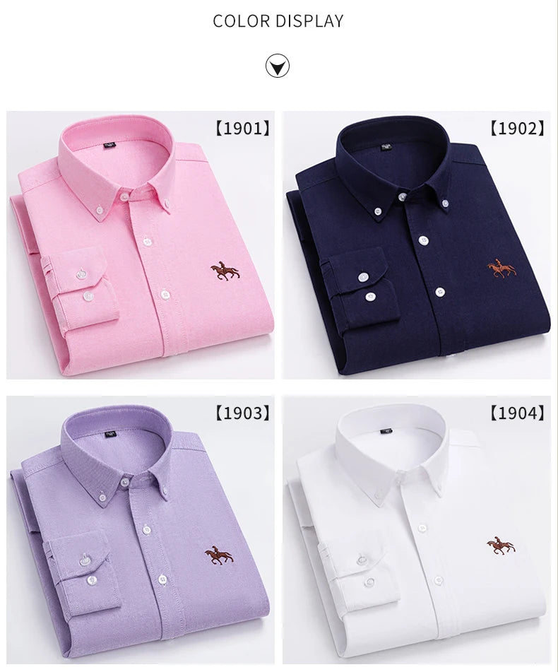 New in shirt 100%cotton plus size long-sleeve shirts for men slim fit formal fashion office shirt hight qulity plaid clothes