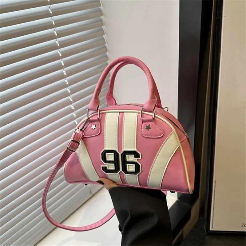 Striped Handbag Women Shoulder Bag, Chic Half Moon Armpit Bag, Stylish Tote Crossbody Bag for Women‘s Daily Work Party Travel