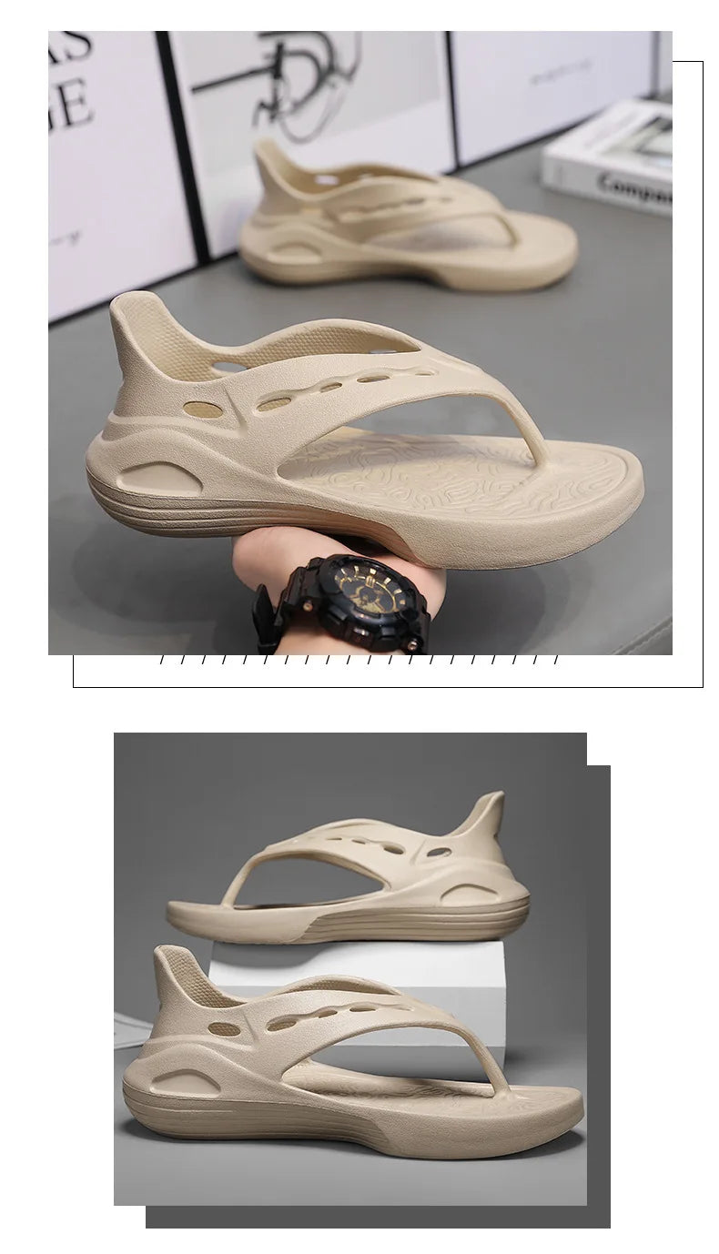 Women's Sport Sandals Summer Flat Flip-Flops Comfortable Casual Slip-On Slippers Lightweight Platform Hollow Design Flip-flops