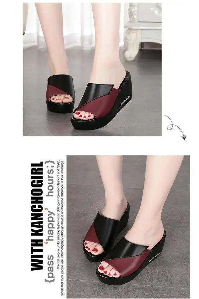 Slippers 2024 Women Beach Wedges Sandals Female Summer Gladiator Sandal Casual Shoes Woman Platform Fashion Flip Flops