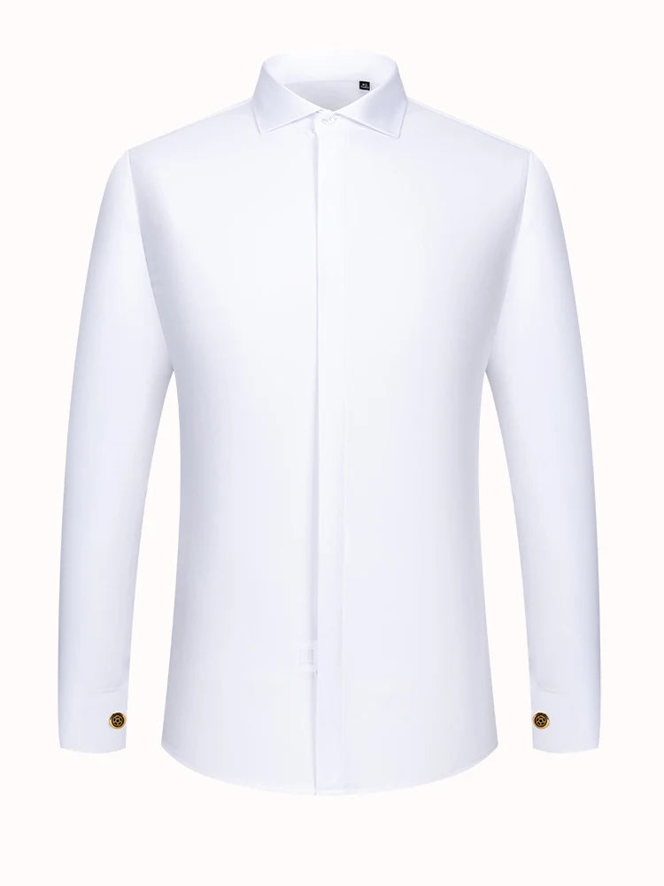 French Cuff Shirts Men's Dress Shirt Jannydaystore Formal Mens Top wear Wear ali Business Shirts zometg dress shirt