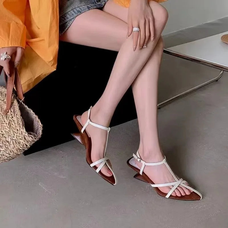 2025 New Women's High-heeled Sandals Summer High-heeled Shoes Luxury  Strap Slingback Feminine Wedding Sandals