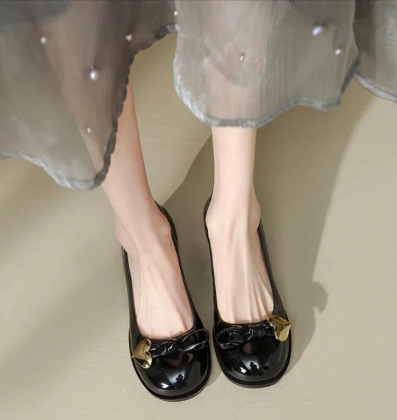 Shoes for Woman 2025 Women's Summer Footwear Round Toe Cute with Medium Heels Loafers Kawaii Trend on Sale Lastest Beau Today