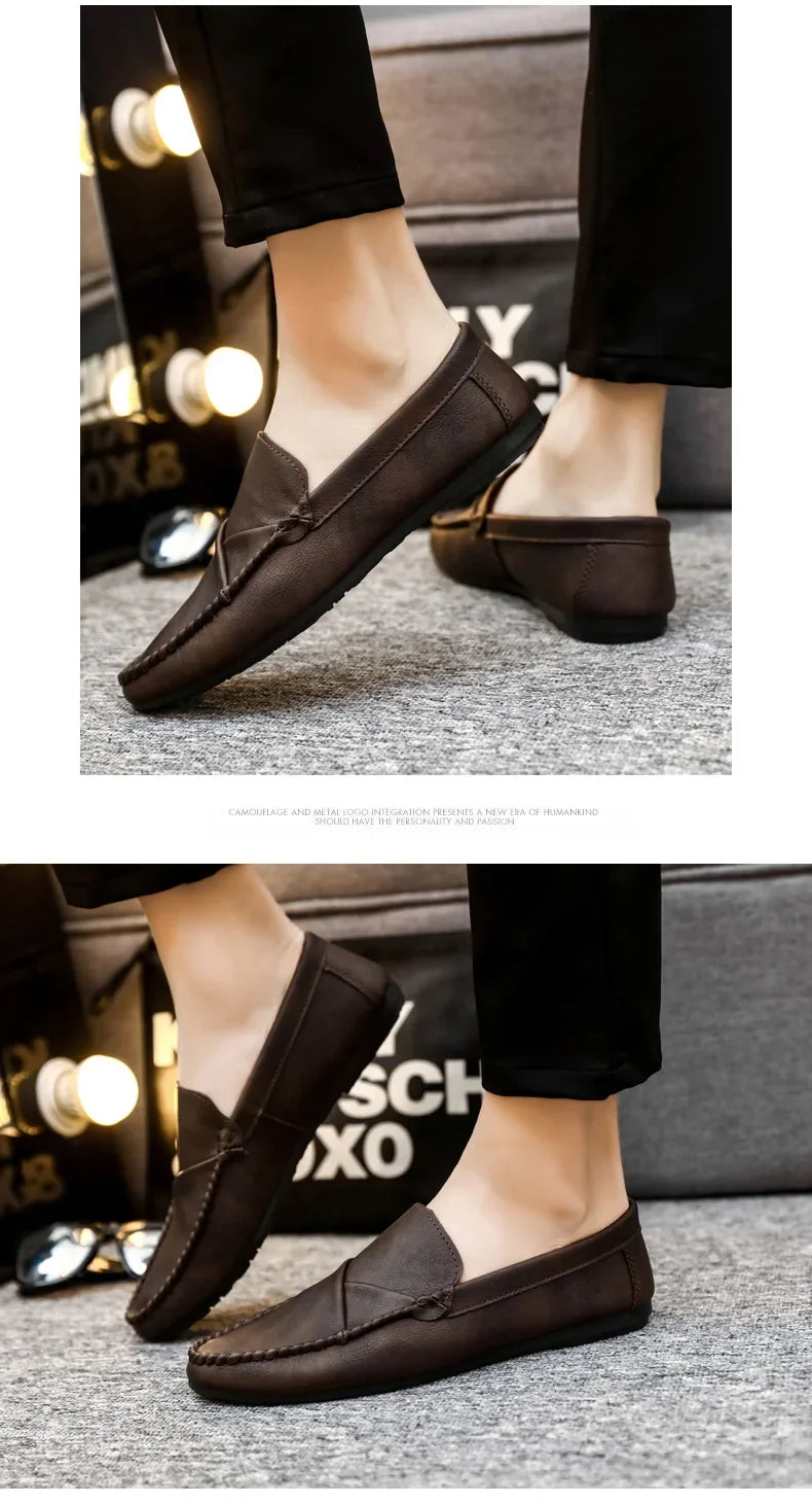 2025 Luxury Trendy Dress Shoes Men Loafers Split Leather Moccasins Shoes for Men Formal Mariage Wedding Shoe Botas Para Hombre