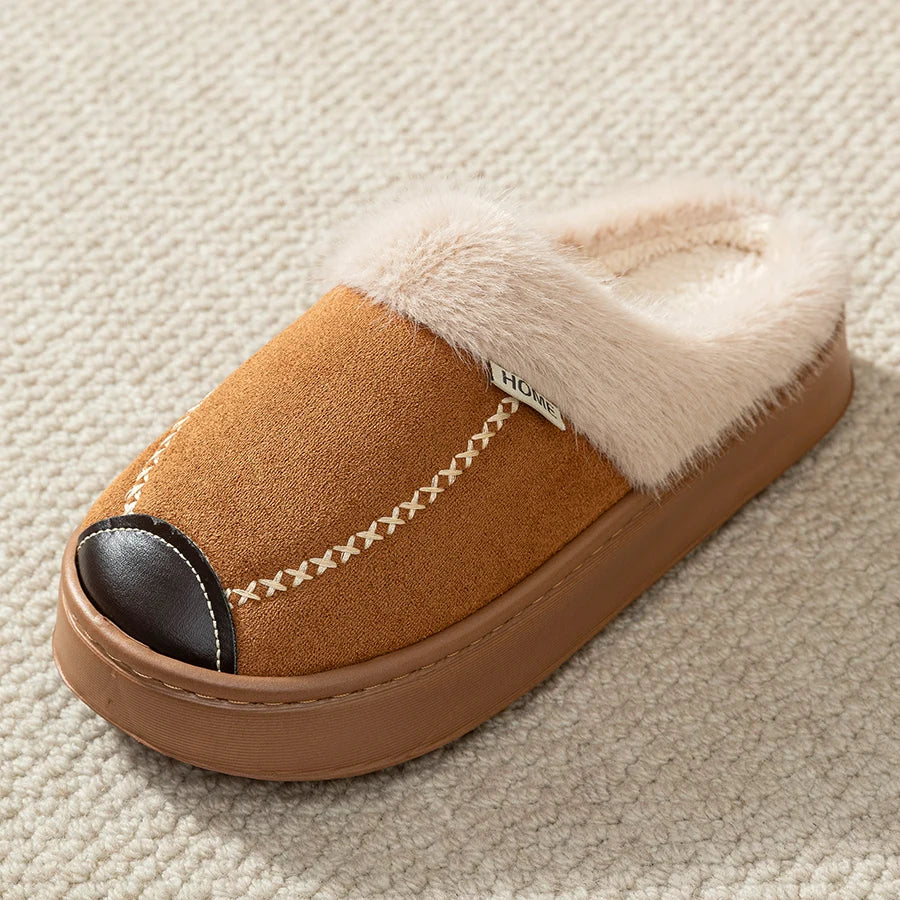 Fashion Women Slippers Winter Soft Thick Soled Indoor and Outdoor Warmth Comfort Breathable Non Slip Casual Couple Home Shoes