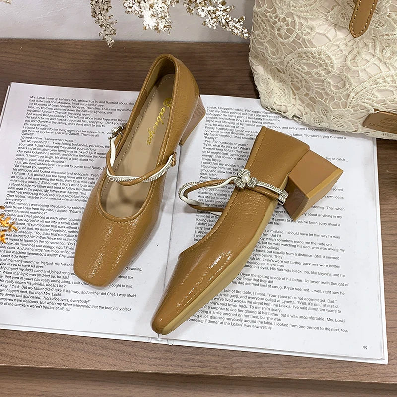 New Women's Shoes Spring and Autumn Shoes Thick Heel Single Shoes Fashionable and Comfortable Shoes Zapatillas Mujer