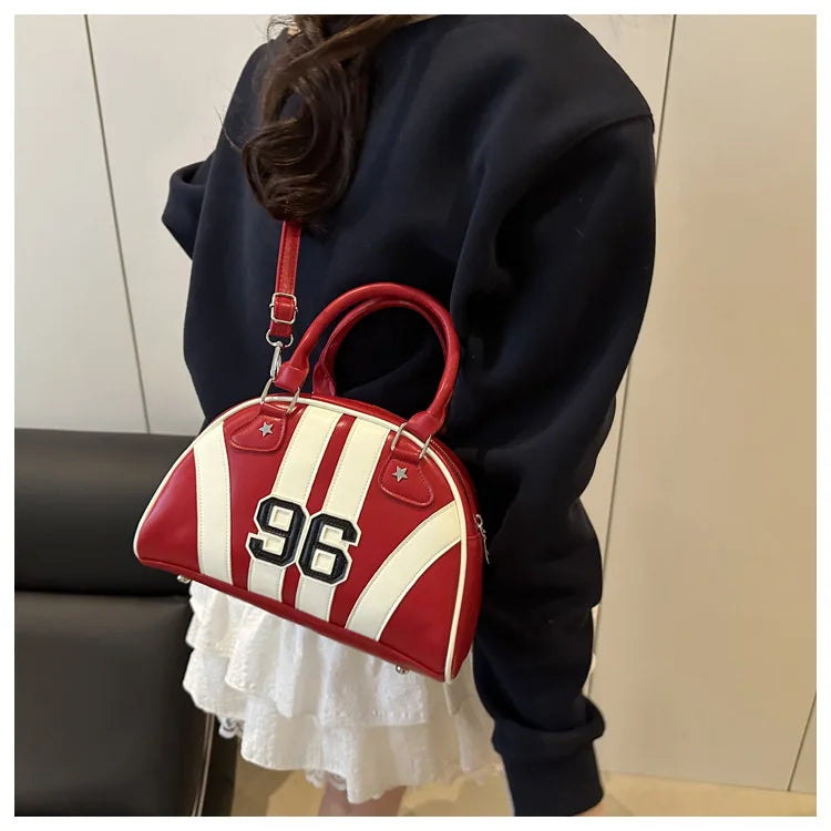 Striped Handbag Women Shoulder Bag, Chic Half Moon Armpit Bag, Stylish Tote Crossbody Bag for Women‘s Daily Work Party Travel