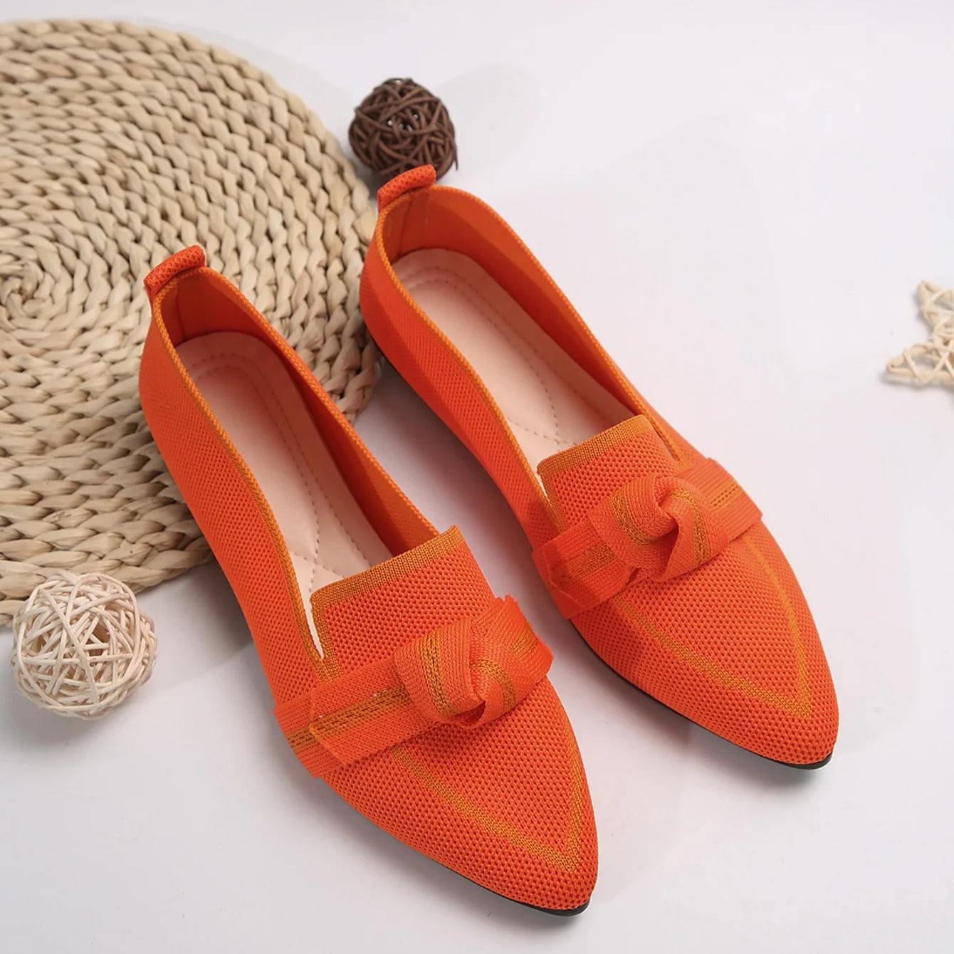 2024 Women Flats Walking Shoes Pointed Top Solid Color Loafers Mesh Breathable Shoes Comfortable Women Sneakers Zapatos De Mujer