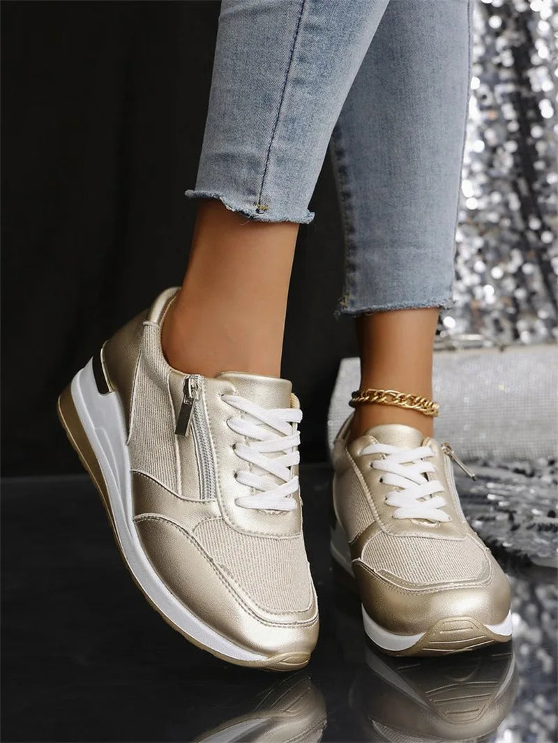 New Women's Wear-resistant Wedge Sneakers Lightweight Female Shoes Womens Vulcanized Shoes Breathable Shoes