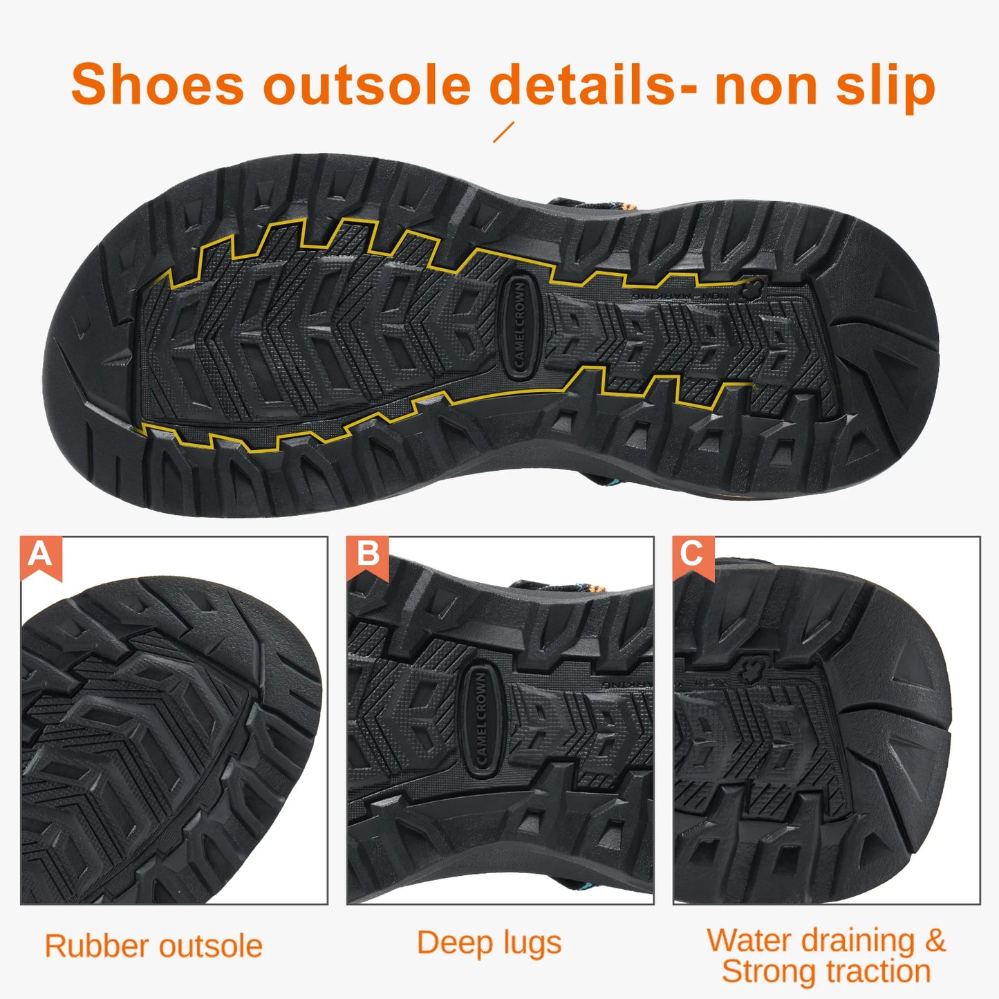 GOLDEN CAMEL Ladies Sandals Comfortable Hiking Sandals Women Adjustable Straps Beach Shoes for Outdoor Sports Walking Travelling