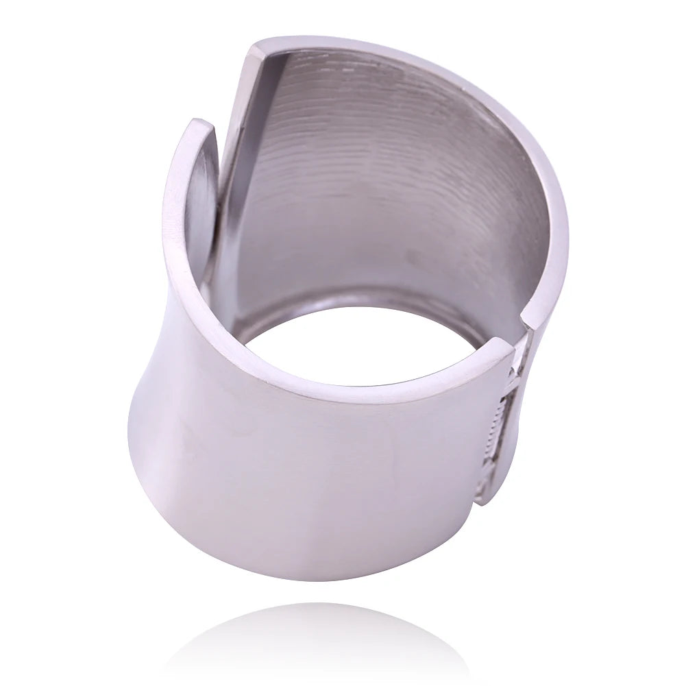 GGQINISI Oversize Euramerican Asymmetric Chunky Statement Bangle Bracelet Jewelry for Women Polished High Quality Accessory