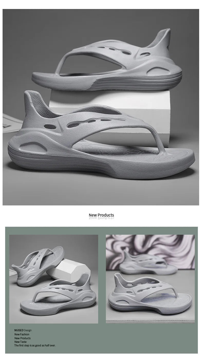 Women's Sport Sandals Summer Flat Flip-Flops Comfortable Casual Slip-On Slippers Lightweight Platform Hollow Design Flip-flops