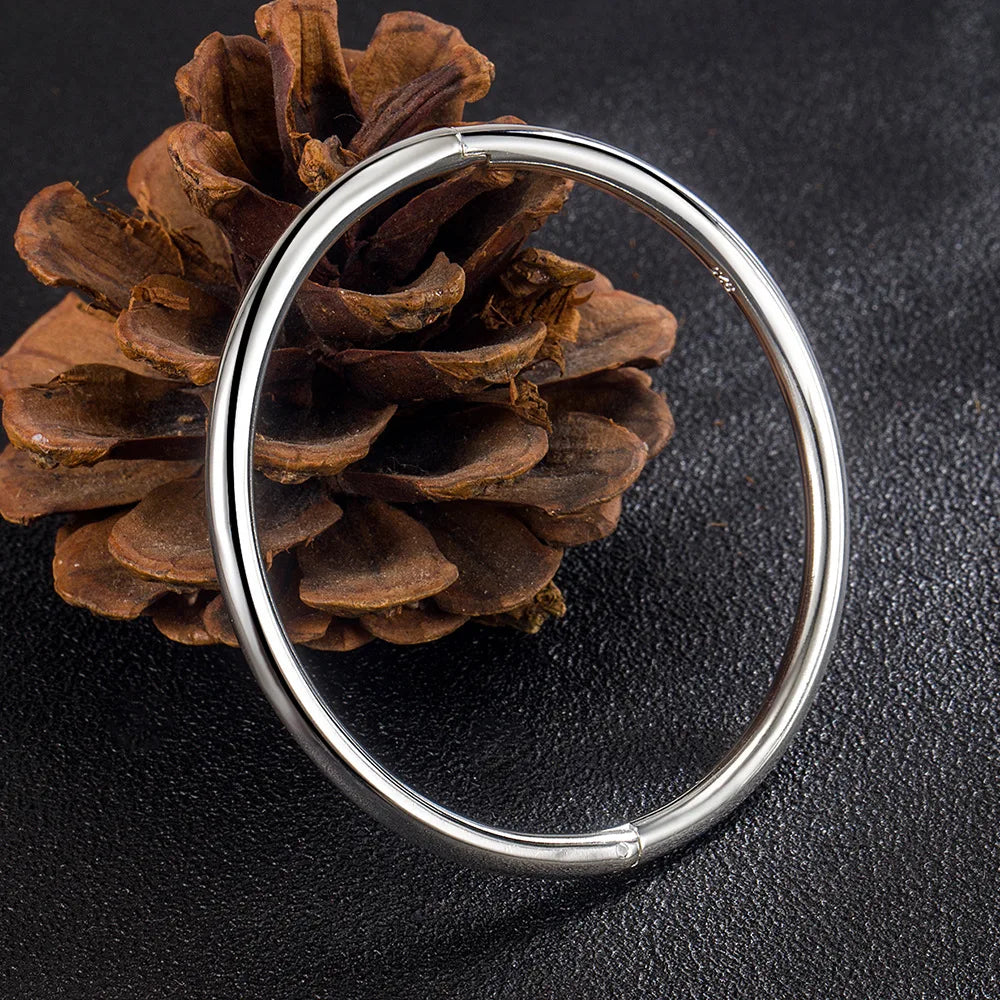 925 Sterling Silver Simple Women Bracelet Bangles Ladies Luxury Designer Jewelry Accessories   GaaBou