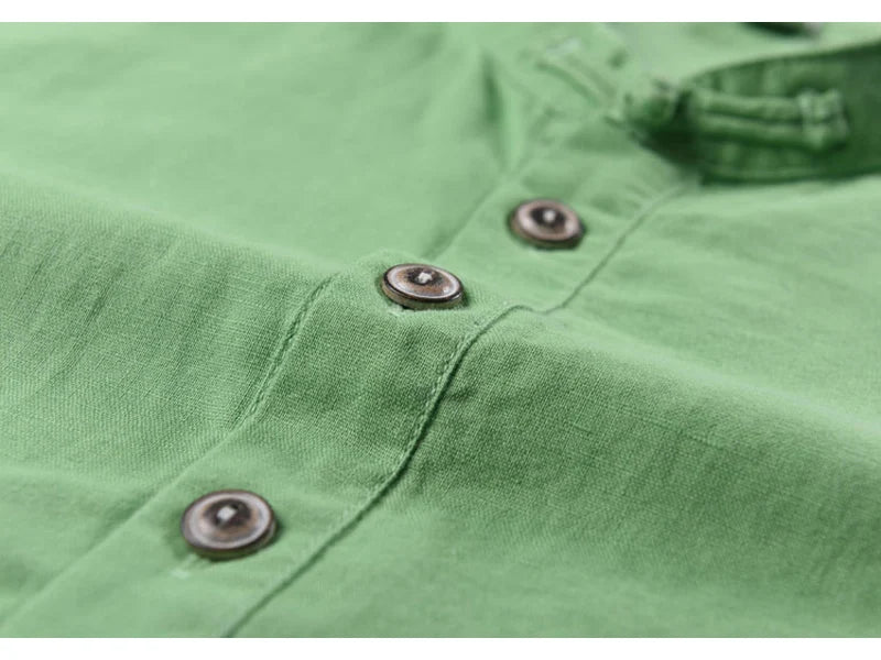 Streetwear Summer Fashion Shirt Men Short Sleeve Casual Cotton Linen Shirt Hombre Round Collar Designer Leisure T-shirt Men