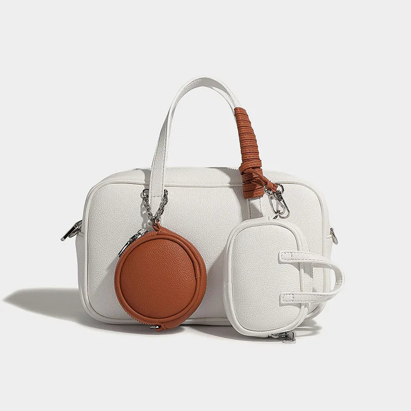 Boston Bag Women Fashion 2025 Euro-America Style Simple Shoulder Bag Handbags Composite Bag