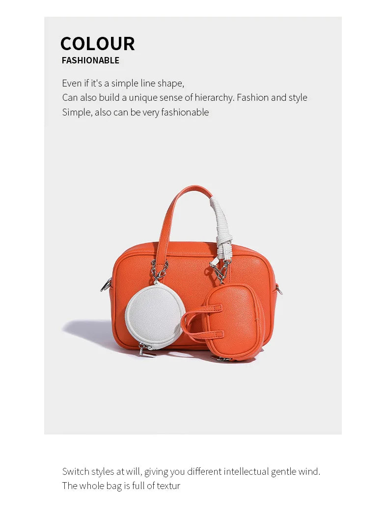 Boston Bag Women Fashion 2025 Euro-America Style Simple Shoulder Bag Handbags Composite Bag