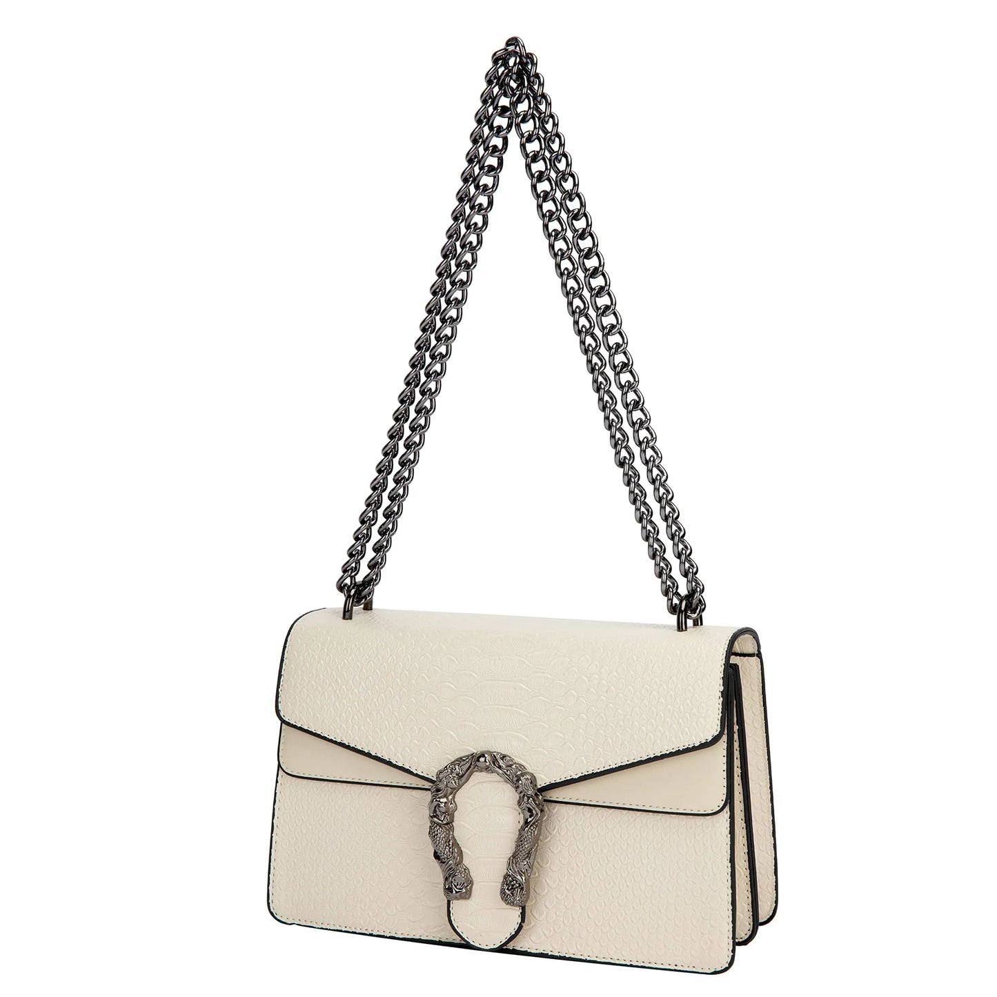 Shoulder Bag Crossbody Bag and Satchel Purse for Women - Fashion Snake Print Chain Purse Luxury PU Leather HandBag